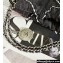Chanel Stitched Denim & Silver-Tone Metal CHANEL 22 Mini Handbag AS3980 Black