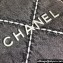Chanel Stitched Denim & Silver-Tone Metal CHANEL 22 Mini Handbag AS3980 Black
