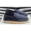 Ermenegildo Zegna Penny suede Men's Loafer espadrilles Blue 2024