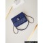 Chanel Grained Calfskin & Gold-Tone Metal Flap Bag with Top Handle Blue 2024