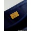 Chanel Grained Calfskin & Gold-Tone Metal Flap Bag with Top Handle Blue 2024