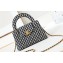 Chanel Tweed & Gold-Tone Metal Mini Shopping Bag AS4416 Houndstooth 2024