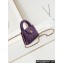 Chanel Shiny Crumpled Calfskin & Gold-Tone Metal Mini Shopping Bag AS4416 Purple 2024