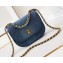 Chanel Washed Denim & Gold-Tone Metal Small Messenger Bag AS4850 Blue 2024