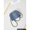 Chanel Washed Denim & Gold-Tone Metal Small Messenger Bag AS4850 Blue 2024