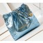 Chanel Crinkled Calfskin & Gold-Tone CHANEL 22 Medium Handbag AS3261 Metallic Blue 2024