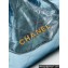 Chanel Crinkled Calfskin & Gold-Tone CHANEL 22 Medium Handbag AS3261 Metallic Blue 2024