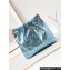 Chanel Crinkled Calfskin & Gold-Tone CHANEL 22 Medium Handbag AS3261 Metallic Blue 2024