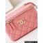 Chanel Lambskin, Resin & Gold-Tone Metal Clutch with Chain Bag AP3213 Coral Pink 2024