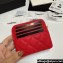 Chanel Grained Calfskin & Gold-Tone Metal Zip Coin Purse AP2061 Red 2024