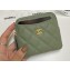 Chanel Grained Calfskin & Gold-Tone Metal Zip Coin Purse AP2061 Light Green 2024