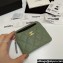Chanel Grained Calfskin & Gold-Tone Metal Zip Coin Purse AP2061 Light Green 2024