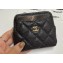 Chanel Caviar Leather Zip Coin Purse AP2061 Black/Gold 2024