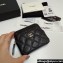 Chanel Caviar Leather Zip Coin Purse AP2061 Black/Gold 2024