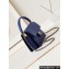 Chanel Grained Calfskin & Gold-Tone Metal Flap Bag with Top Handle Blue 2024