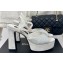 Chanel Heel 12cm Platform 4cm Sandals Suede White/Crystals 2024