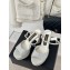 Chanel Heel 12cm Platform 4cm Sandals Suede White/Crystals 2024