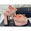 Chanel Heel 12cm Platform 4cm Sandals Suede Pink/Crystals 2024
