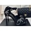 Chanel Heel 10.5cm Platform 2cm Sandals Black/Crystals CC Logo 2024