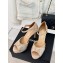Chanel Heel 10.5cm Platform 2cm Sandals Beige/Crystals CC Logo 2024