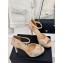 Chanel Heel 10.5cm Platform 2cm Sandals Beige/Crystals CC Logo 2024