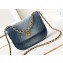 Chanel Washed Denim & Gold-Tone Metal Messenger Bag AS4845 Blue 2024
