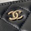 Chanel Lambskin & Gold-Tone Metal Clutch with Chain Bag AP4000 Black 2024