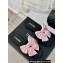 Chanel Heel 1.5cm Bow Mules Satin Black/Pink 2024