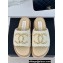 Chanel Gold Pearl CC Logo Mules Tweed Beige 2024