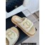 Chanel Gold Pearl CC Logo Mules Tweed Beige 2024