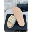 Chanel Gold Pearl CC Logo Mules Tweed Beige 2024