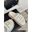 Chanel Gold Pearl CC Logo Mules Tweed White 02 2024