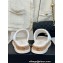 Chanel Gold Pearl CC Logo Mules Tweed White 02 2024