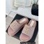 Chanel Gold Pearl CC Logo Mules Tweed Pink 2024