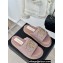 Chanel Gold Pearl CC Logo Mules Tweed Pink 2024