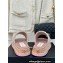 Chanel Gold Pearl CC Logo Mules Tweed Pink 2024