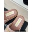 Chanel Gold Pearl CC Logo Mules Tweed Pink 2024