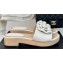 Chanel Heel 4cm Camellia and CC Logo Mules Leather White 2024