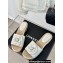 Chanel Heel 4cm Camellia and CC Logo Mules Leather White 2024