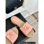 Chanel Heel 4cm Camellia and CC Logo Mules Leather Pink 2024