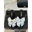 Chanel Heel 6cm Bow Sandals G45812 Satin Black/White 2024