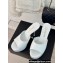 Chanel Heel 9.5cm Platform 3.5cm Mules Leather White 2024