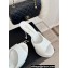 Chanel Heel 9.5cm Platform 3.5cm Mules Leather White 2024