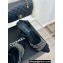 Chanel Heel 8.5cm Crystal Mesh Slingbacks Suede Black 2024