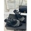 Chanel Heel 8.5cm Crystal Mesh Slingbacks Leather Black 2024