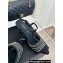 Chanel Heel 8.5cm Crystal Mesh Slingbacks Leather Black 2024