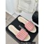 Chanel CC Logo Braided Striped Mules Knit White/Pink 2024