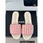 Chanel CC Logo Braided Striped Mules Knit White/Pink 2024
