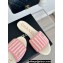 Chanel CC Logo Braided Striped Mules Knit White/Pink 2024