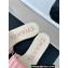Chanel CC Logo Braided Striped Mules Knit White/Pink 2024